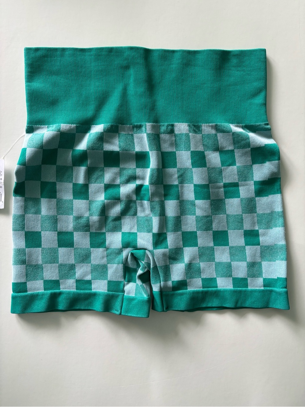 PacSun Teal Checkerboard Stretch Shorts - Picture 2 of 3